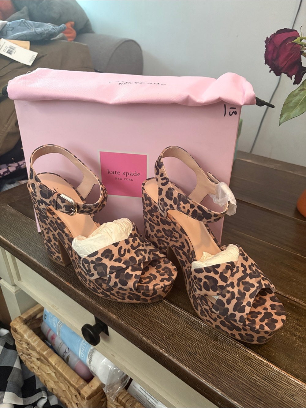 kate spade Leopard Print Platform Sandals - Pink/Tan
